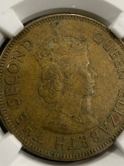 1967 Jamaica Penny NGC Genuine Slabbed Coin Queen Elizabeth II Caribbean