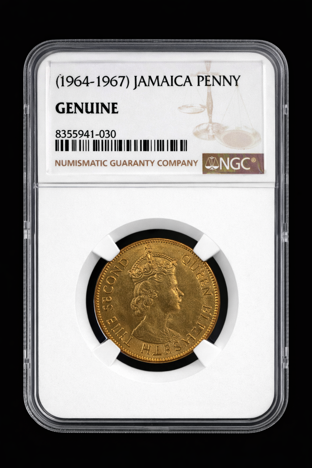 1967 Jamaica Penny NGC Genuine Queen Elizabeth II Caribbean Coin