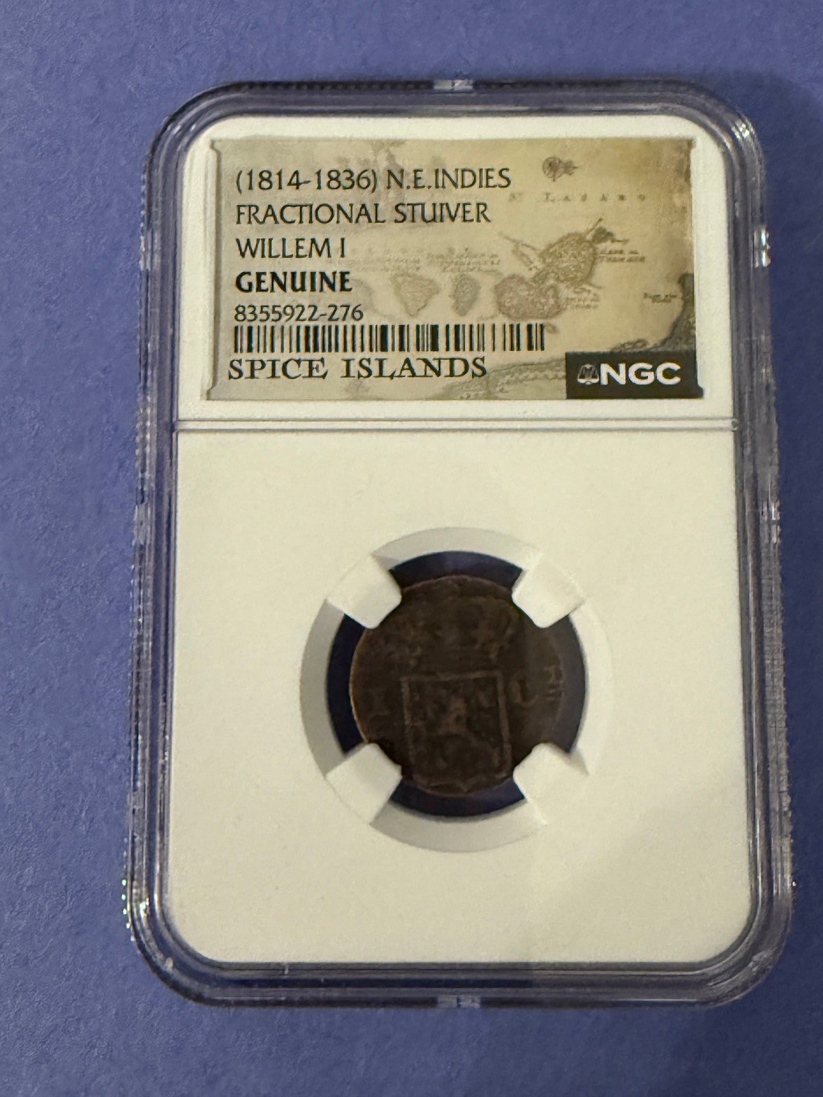 1814-1836 Netherlands East Indies Stuiver Willem I NGC Genuine Coin