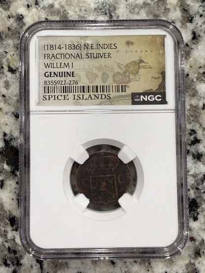 1814-1836 Netherlands East Indies Stuiver Willem I NGC Genuine Coin