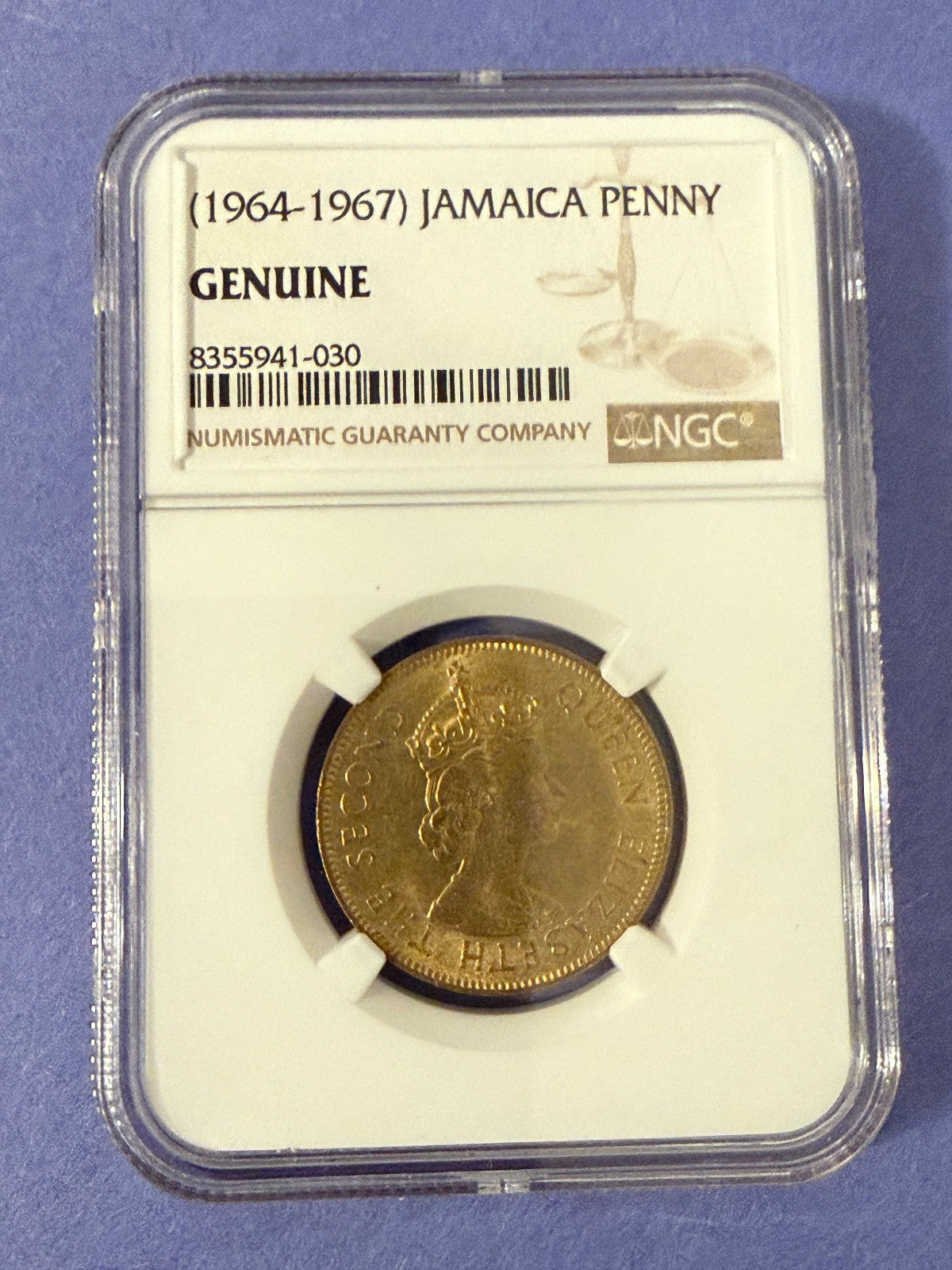 1967 Jamaica Penny NGC Genuine Queen Elizabeth II Caribbean Coin