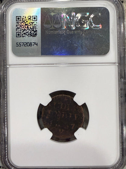 1814-1836 Netherlands East Indies Stuiver Willem I NGC Genuine Coin
