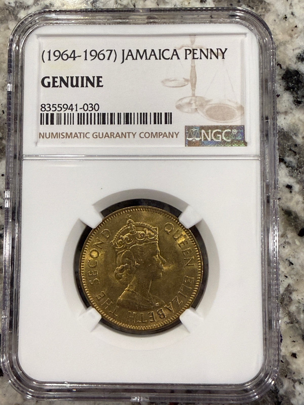 1967 Jamaica Penny NGC Genuine Queen Elizabeth II Caribbean Coin