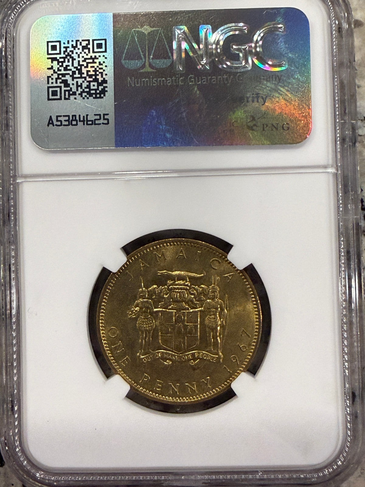 1967 Jamaica Penny NGC Genuine Queen Elizabeth II Caribbean Coin