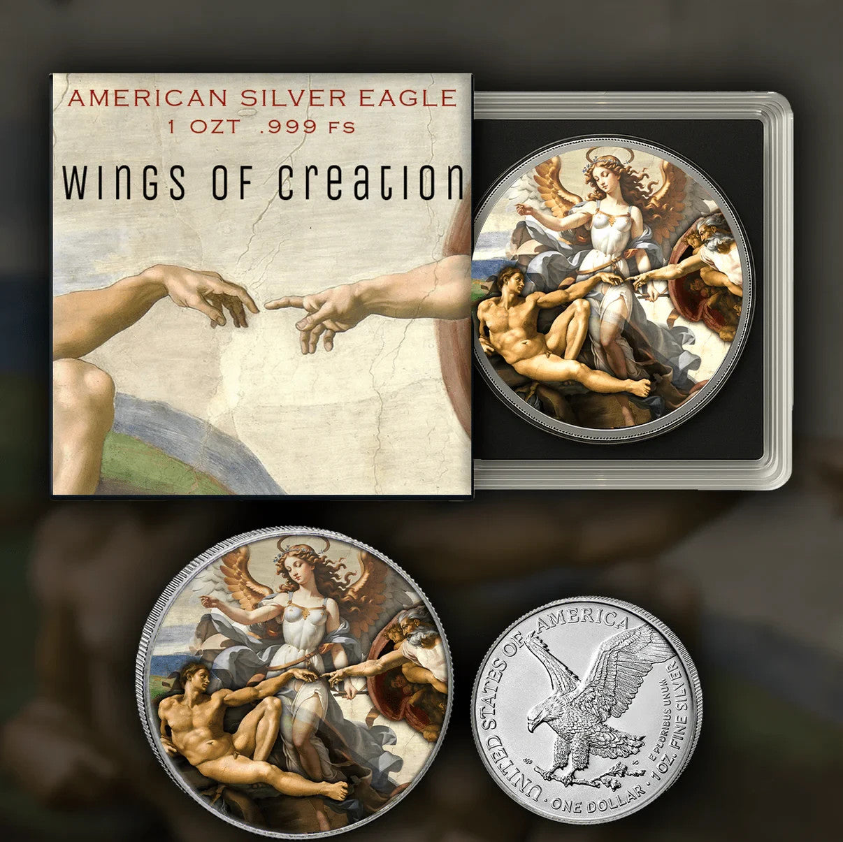 2024 American Silver Eagle 1oz .999 Fine Silver Colorized Wings Coin