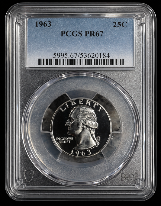 1963 Proof Washington Quarter PCGS PR67 Silver 25C High Grade Coin