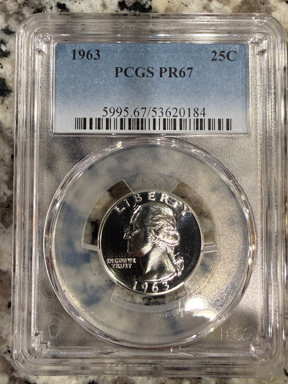 1963 Proof Washington Quarter PCGS PR67 Silver 25C High Grade Coin