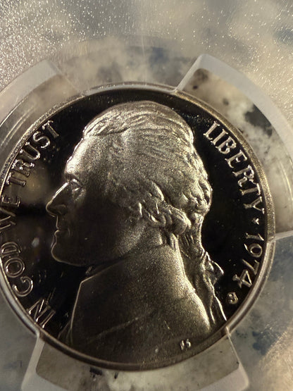 1974-S Jefferson Nickel PCGS PR68CAM Proof Deep Cameo 5C Certified