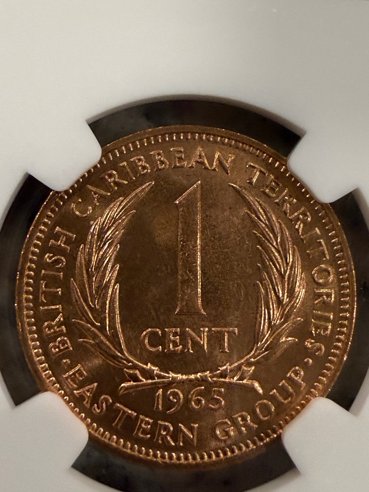 1965 Eastern Caribbean 1 Cent NGC Genuine Queen Elizabeth II Coin