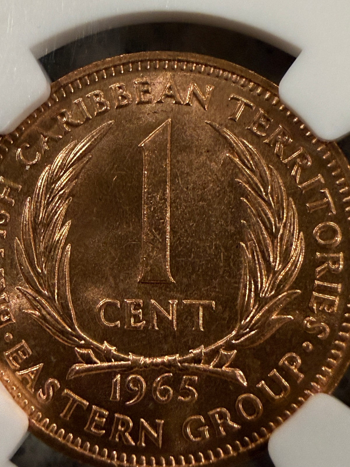 1965 Eastern Caribbean 1 Cent NGC Genuine Queen Elizabeth II Coin