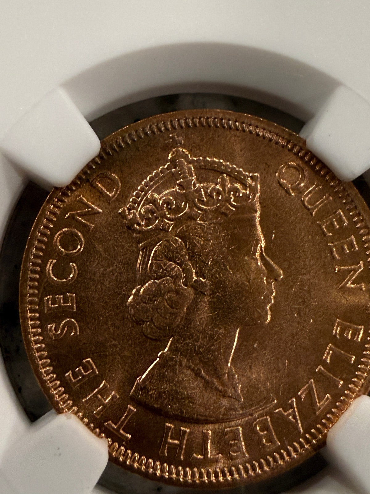 1965 Eastern Caribbean 1 Cent NGC Genuine Queen Elizabeth II Coin