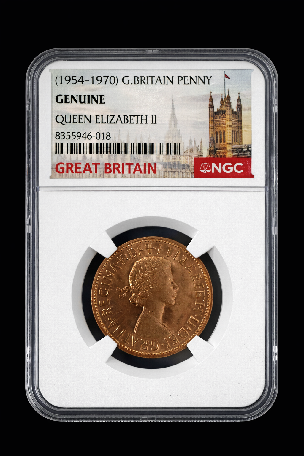 1954-1970 Great Britain Penny Queen Elizabeth II NGC Genuine Coin