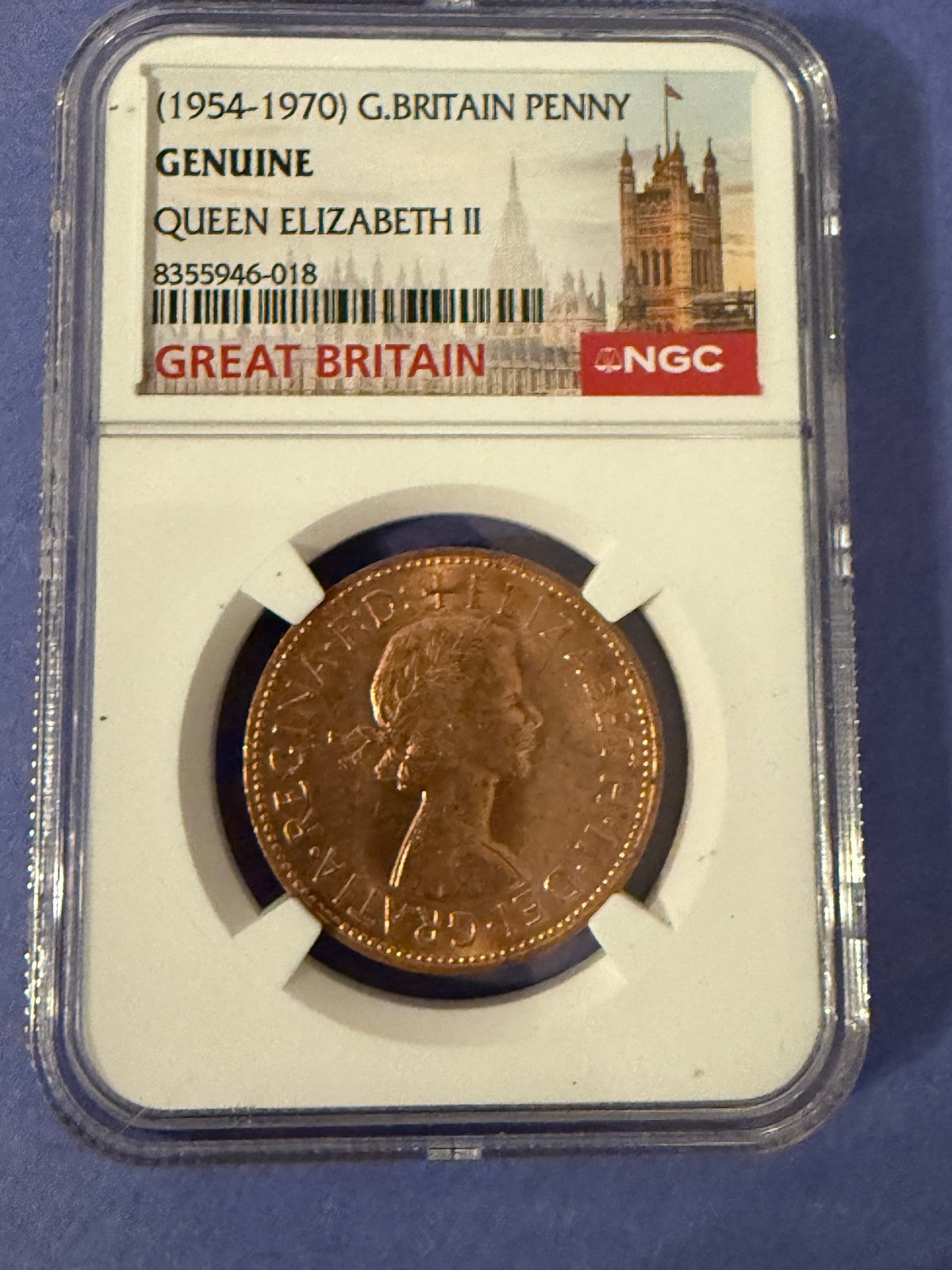 1954-1970 Great Britain Penny Queen Elizabeth II NGC Genuine Coin