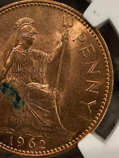 1954-1970 Great Britain Penny Queen Elizabeth II NGC Genuine Coin