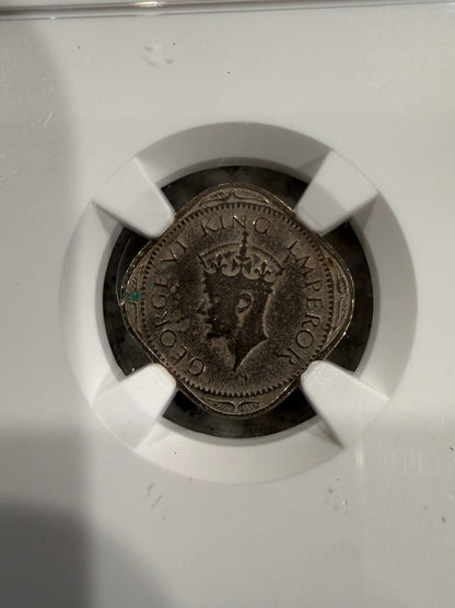 1945-46 India 1/2 Anna King George VI NGC Genuine British India Coin