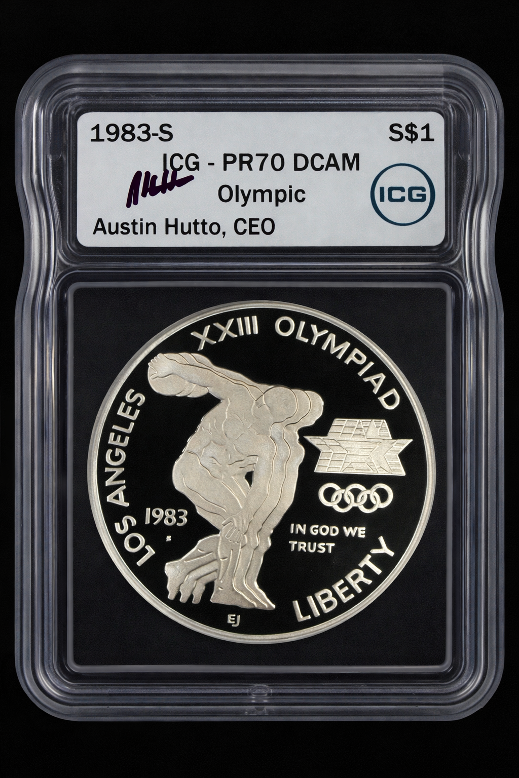 1983-S Olympic Silver Dollar ICG PR70 DCAM Proof LA XXIII Commemorative