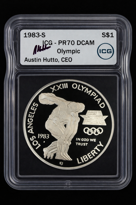 1983-S Olympic Silver Dollar ICG PR70 DCAM Proof LA XXIII Commemorative