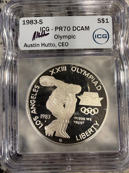 1983-S Olympic Silver Dollar ICG PR70 DCAM Proof LA XXIII Commemorative