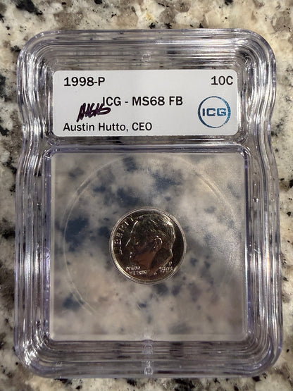 1998 P Roosevelt Dime ICG MS68 FB Full Bands Gem Uncirculated Certified