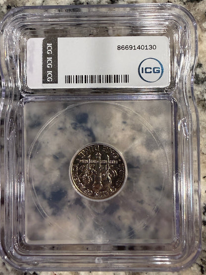 1998 P Roosevelt Dime ICG MS68 FB Full Bands Gem Uncirculated Certified