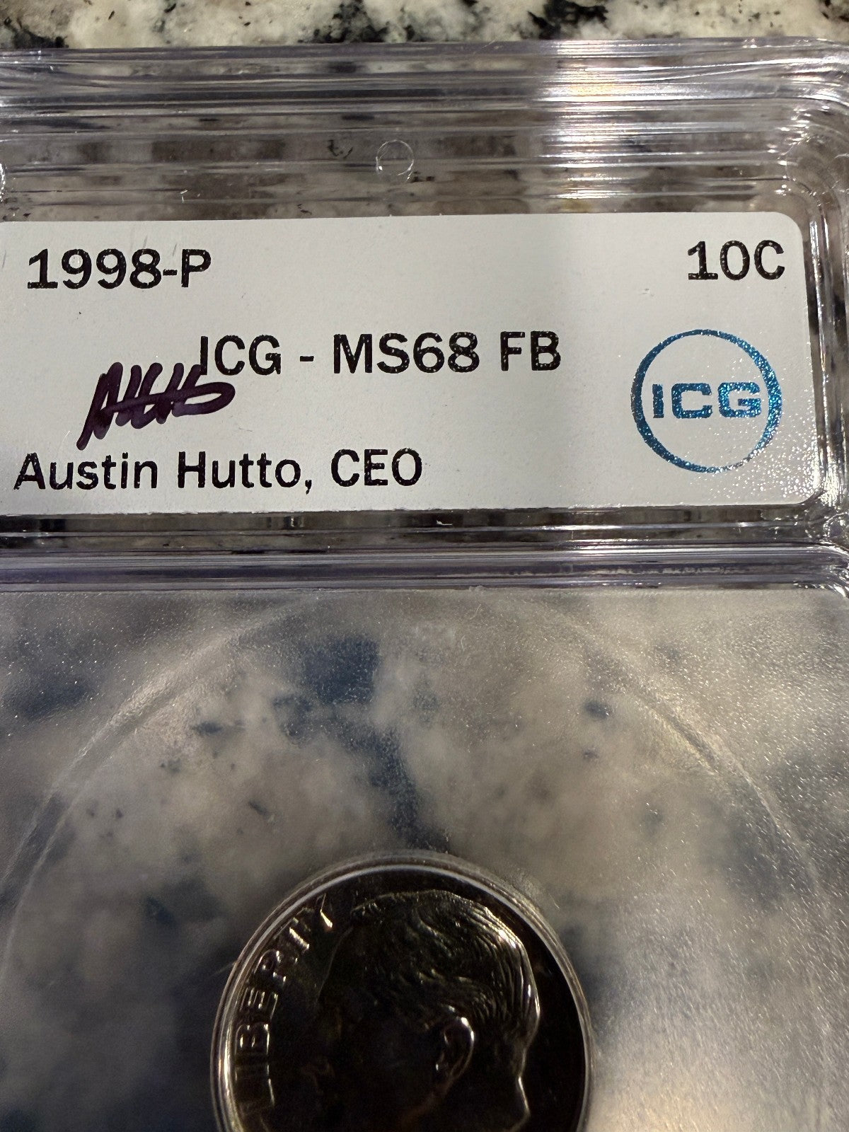 1998 P Roosevelt Dime ICG MS68 FB Full Bands Gem Uncirculated Certified