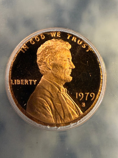 1979-S Lincoln Cent Proof PR70 DCAM Type 1 ICG Graded Penny Deep Cameo
