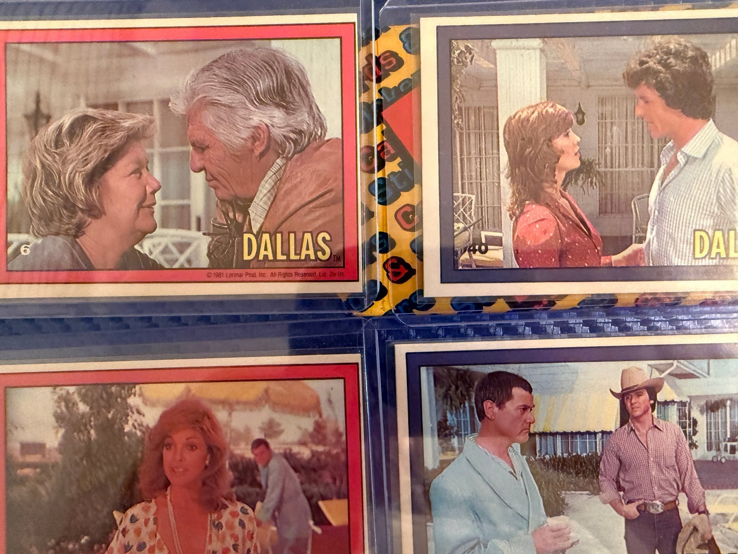 1981 Dallas TV Series Trading Cards 7 Card Lot Vintage Lorimar Set