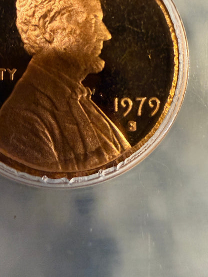 1979-S Lincoln Cent Proof PR70 DCAM Type 1 ICG Graded Penny Deep Cameo