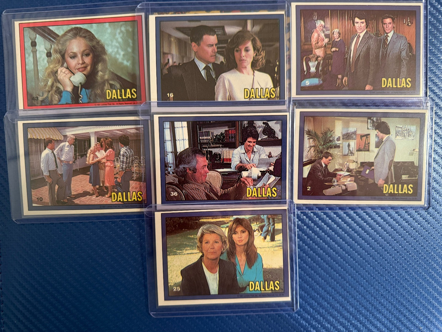 1981 Dallas TV Series Trading Cards Lot 7 Card Set Vintage Lorimar Collectible