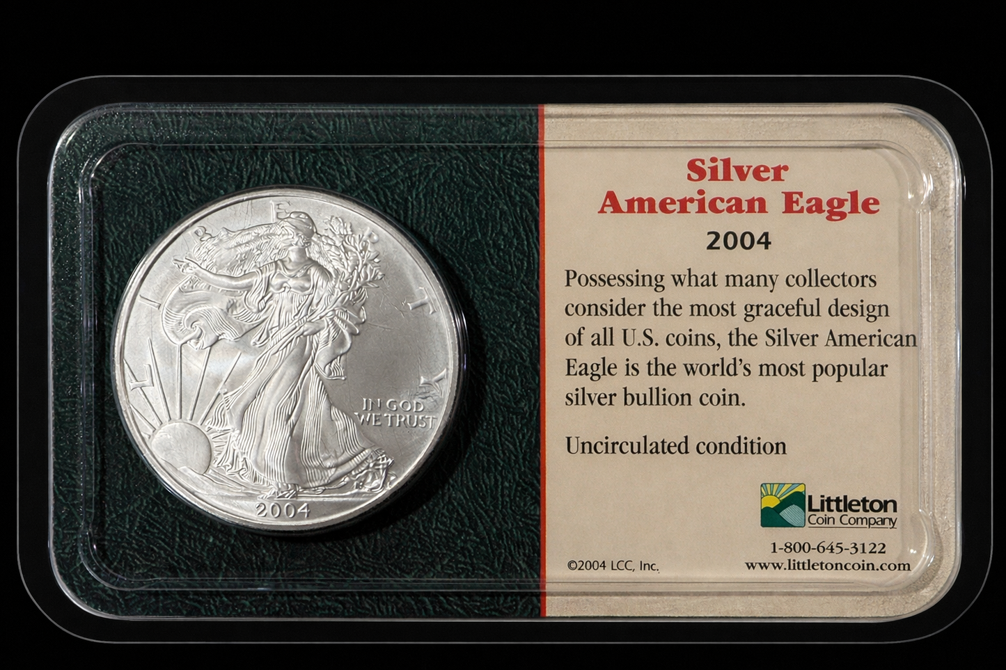 2004 American Silver Eagle 1 oz .999 Fine Silver $1 BU Uncirculated Coin