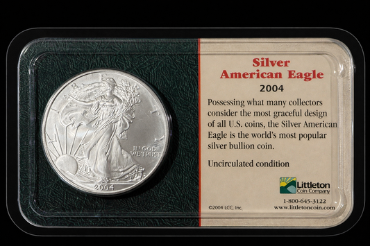 2004 American Silver Eagle 1 oz .999 Fine Silver $1 BU Uncirculated Coin