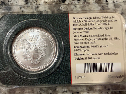 2004 American Silver Eagle 1 oz .999 Fine Silver $1 BU Uncirculated Coin