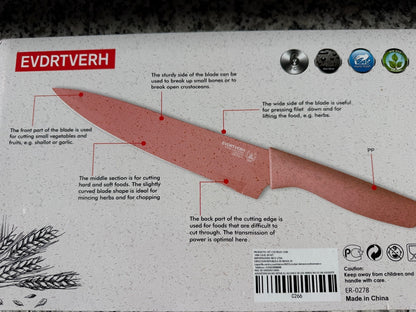 EVDRTVERH 6 Piece Corrugated Kitchen Knife Set Nonstick Stainless Steel