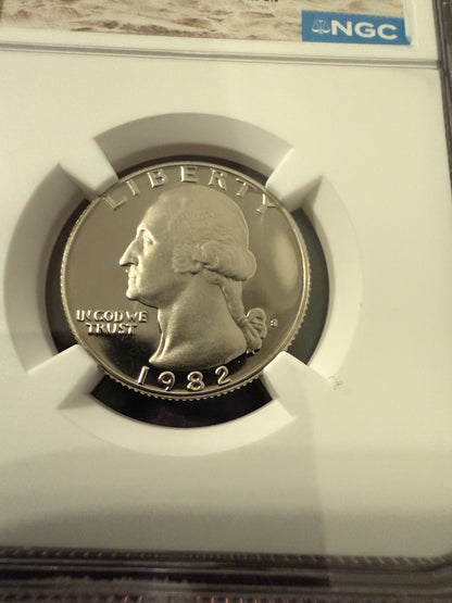 1982-S Washington Quarter PF69 Ultra Cameo NGC Proof 25C Certified