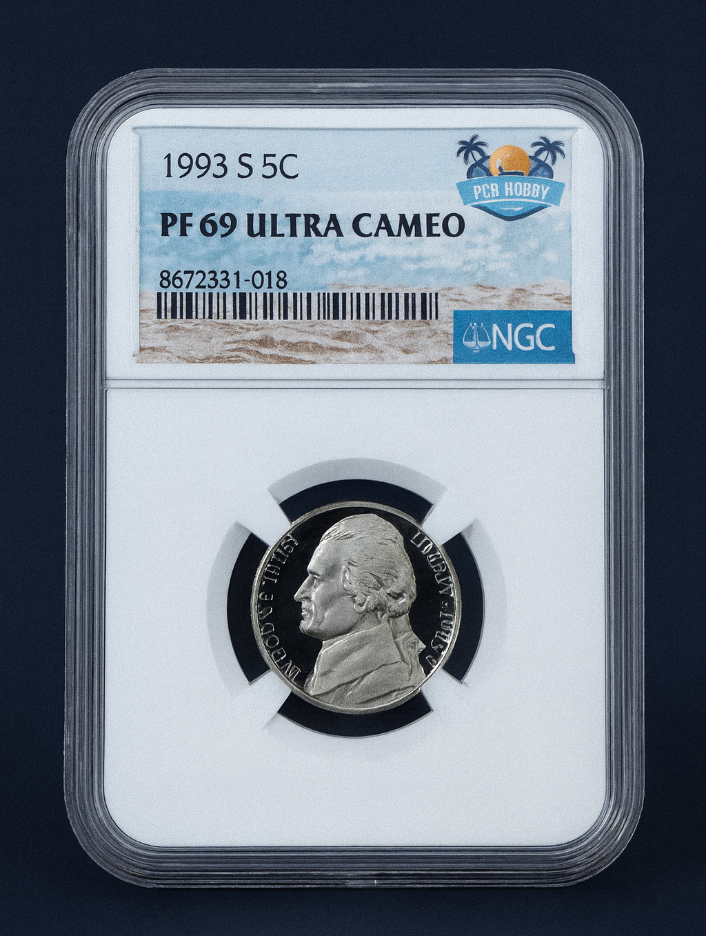 1993-S Jefferson Nickel PF69 Ultra Cameo NGC Proof 5C Certified Coin