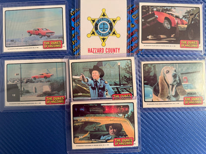 1981 Dukes of Hazzard Trading Cards Lot 7 Card Set w Sheriff Sticker