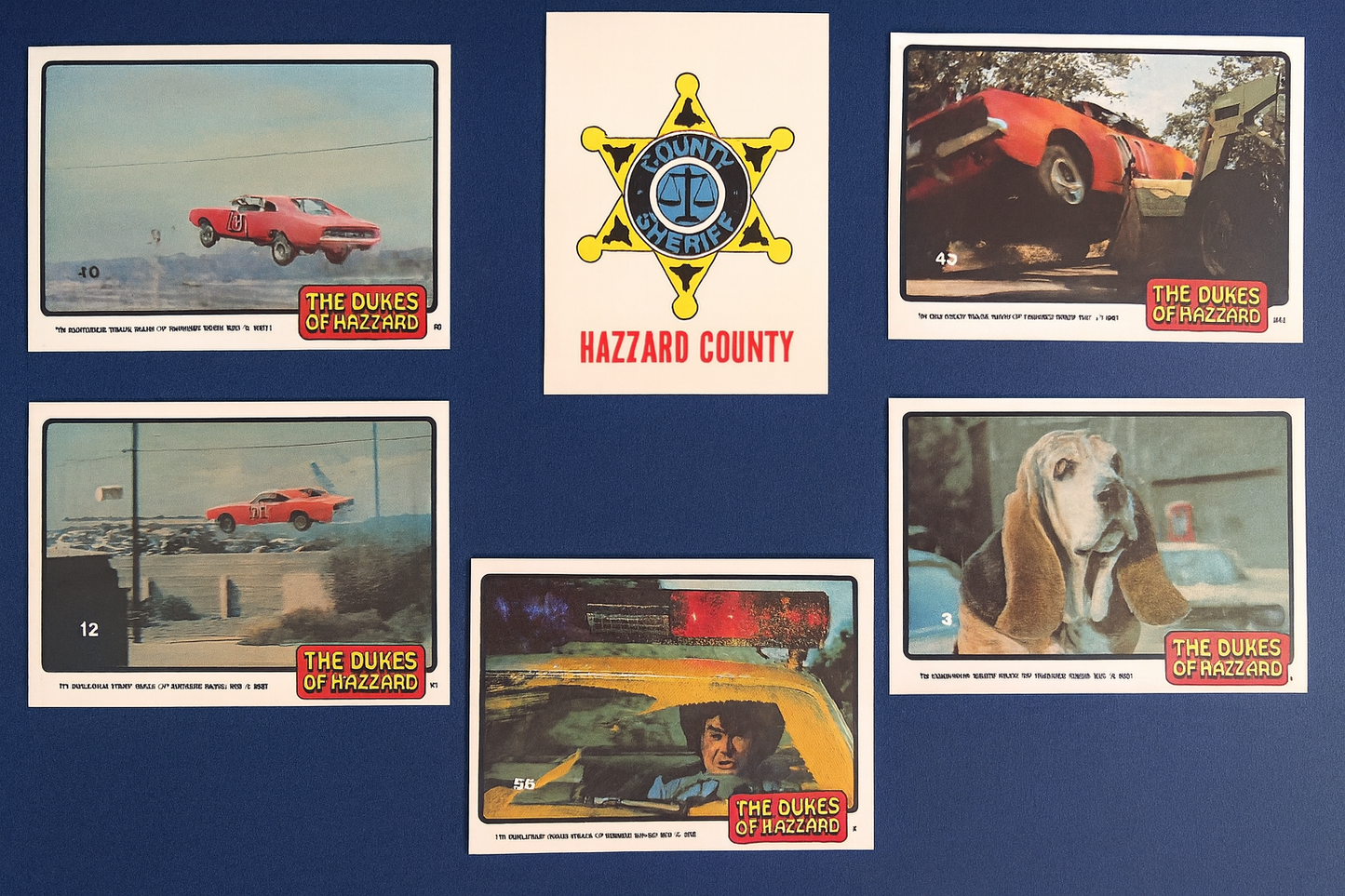1981 Dukes of Hazzard Trading Cards Lot 7 Card Set w Sheriff Sticker