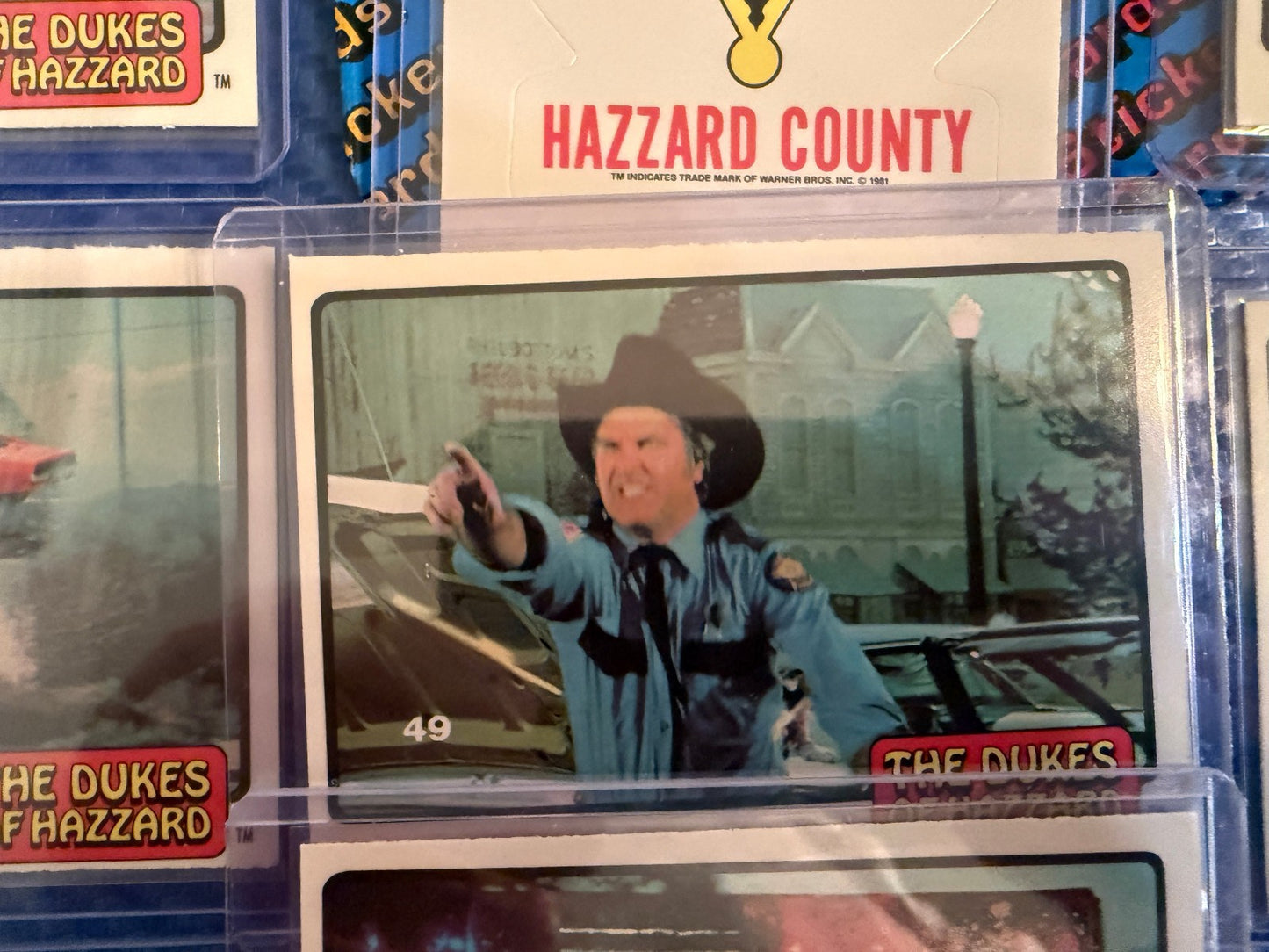1981 Dukes of Hazzard Trading Cards Lot 7 Card Set w Sheriff Sticker