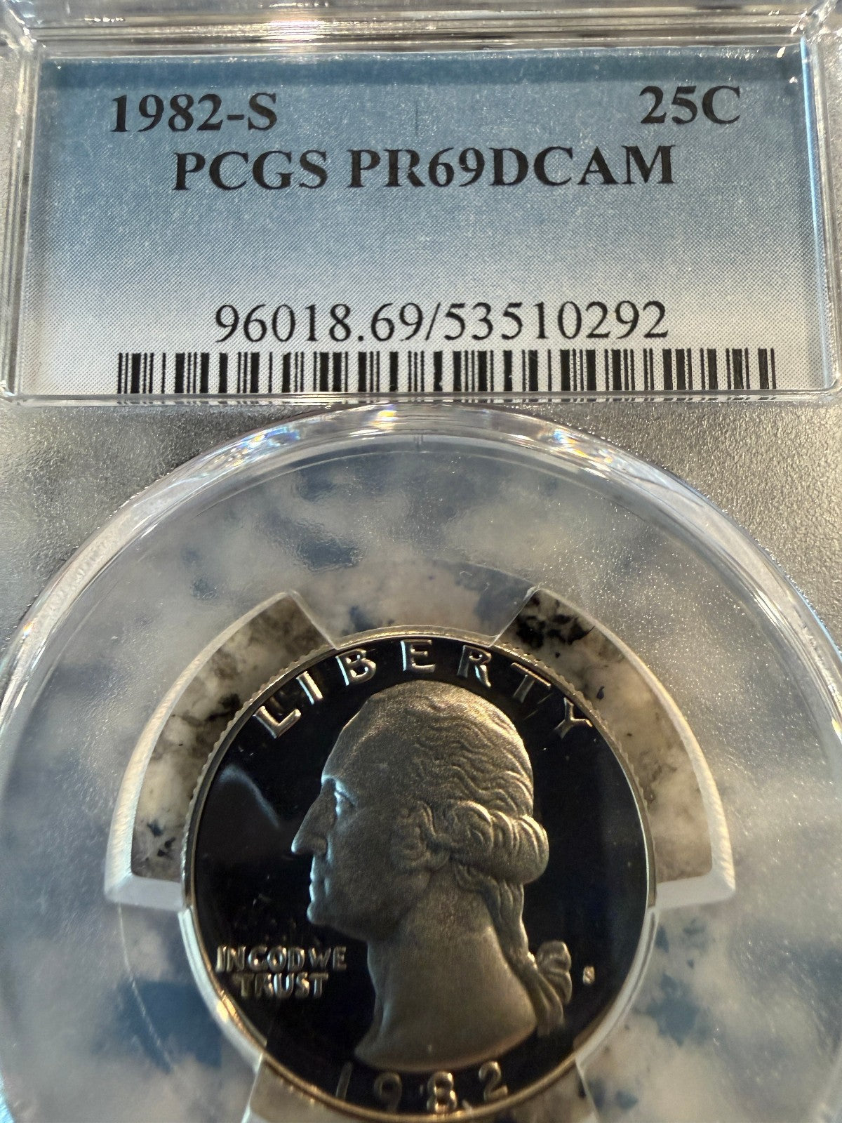 1982 S Washington Quarter PCGS PR69 DCAM Proof Deep Cameo US Coin