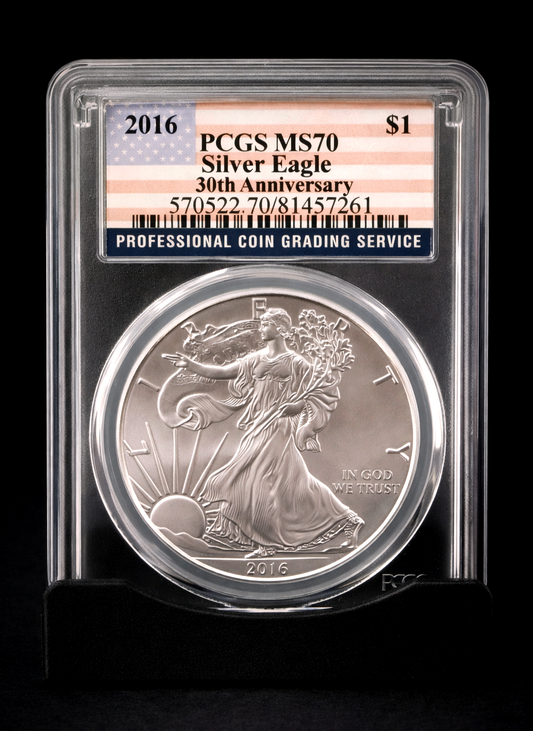 2016 Silver Eagle PCGS MS70 30th Anniversary Perfect Grade Coin