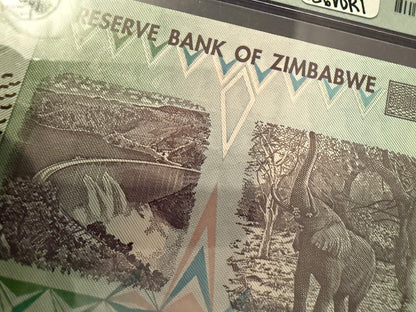 Zimbabwe 50 Trillion Dollar Note PMG 66 EPQ 2008 Pick 90 Gem Unc
