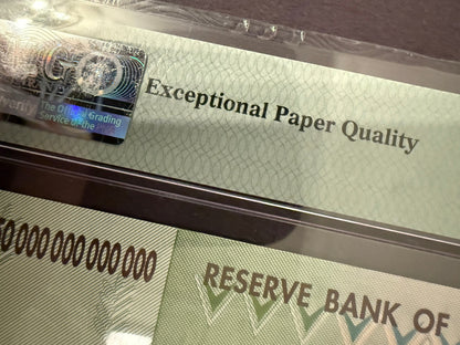 Zimbabwe 50 Trillion Dollar Note PMG 66 EPQ 2008 Pick 90 Gem Unc