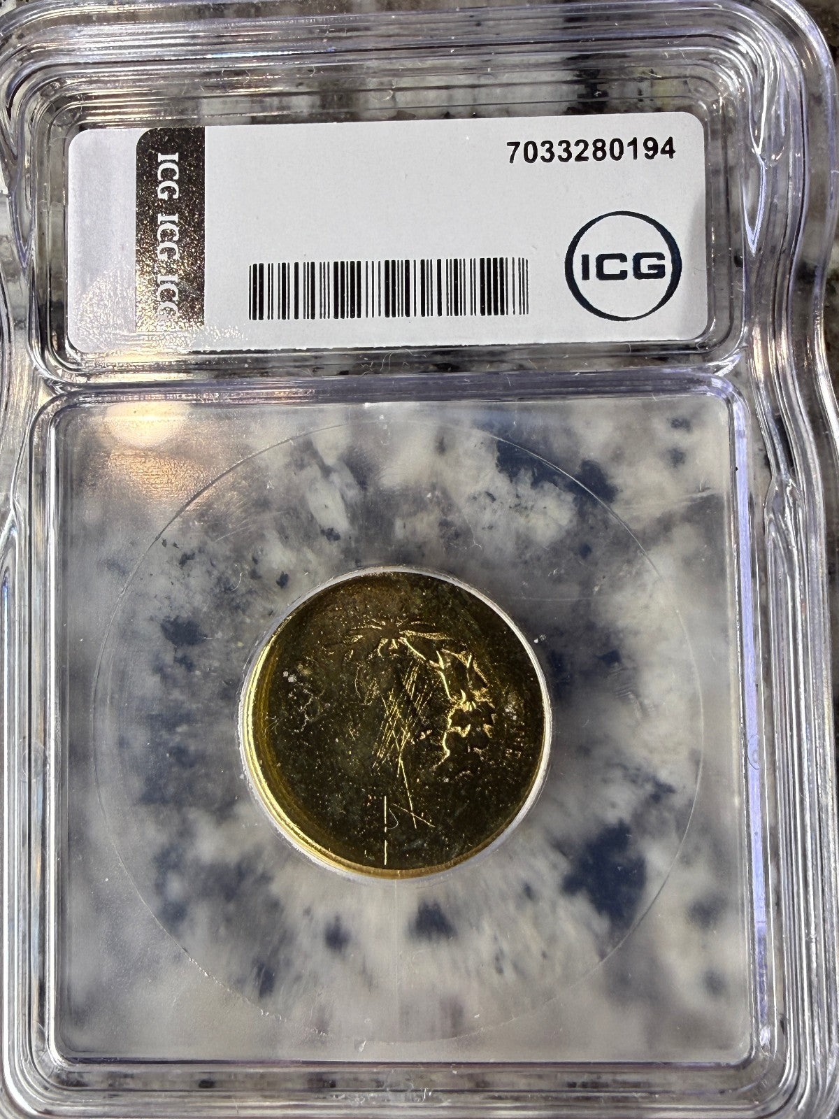 1883 Liberty Head V Nickel ICG Genuine Racketeer Gold Tone Coin