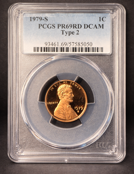 1979-S Lincoln Cent PCGS PR69RD DCAM Type 2 Proof Penny Certified