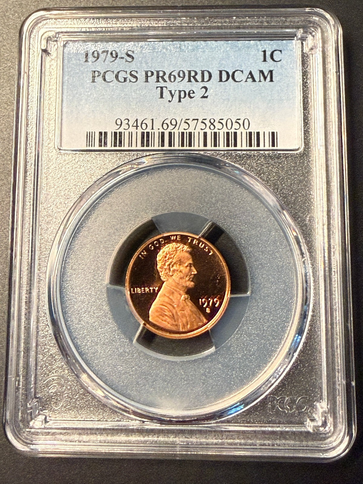 1979-S Lincoln Cent PCGS PR69RD DCAM Type 2 Proof Penny Certified
