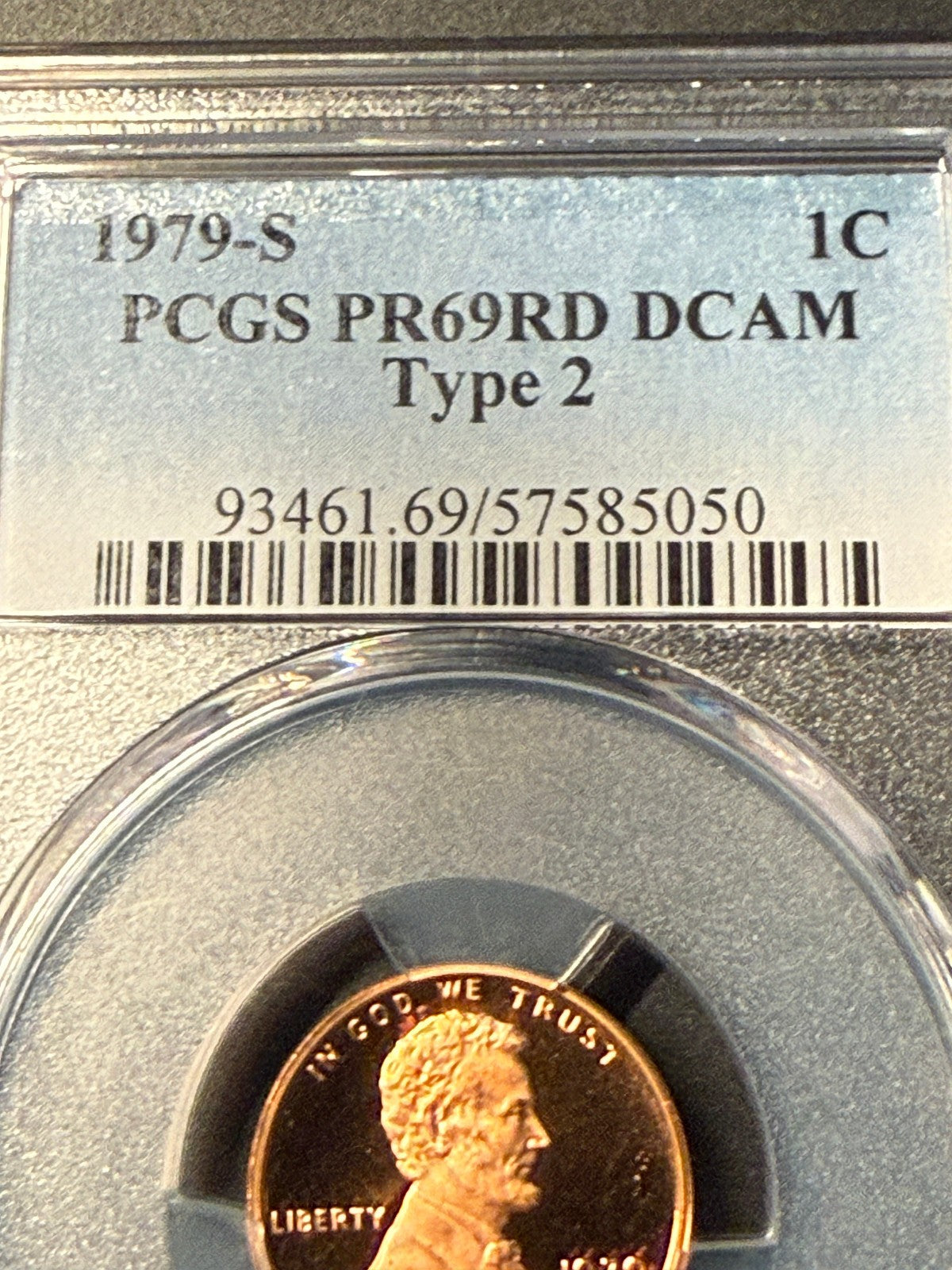 1979-S Lincoln Cent PCGS PR69RD DCAM Type 2 Proof Penny Certified