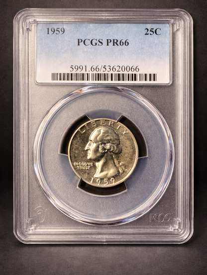 1959 Washington Quarter PCGS PR66 Proof 90% Silver 25C Certified Coin