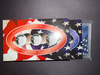3 Pack US State Quarters Set 1999 D 2002 2004 Proof Coins Collection
