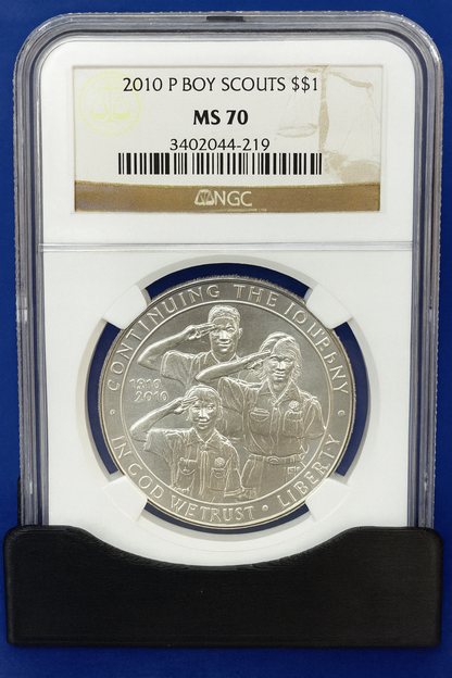 2010-P Boy Scouts Silver Dollar NGC MS70 Perfect Grade Commemorative