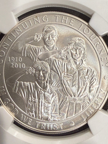 2010-P Boy Scouts Silver Dollar NGC MS70 Perfect Grade Commemorative